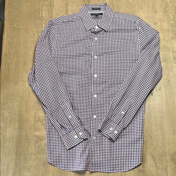 Men's Checkered Shirt - Purple and White - Picture 1 of 5